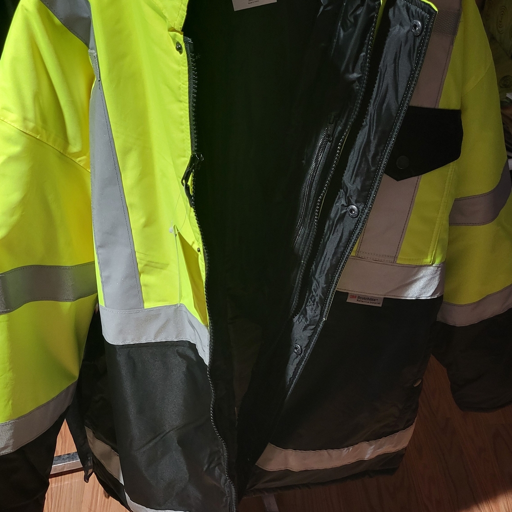 Uline Men's High-Visibility Performance Jacket - Neon Yellow and Black